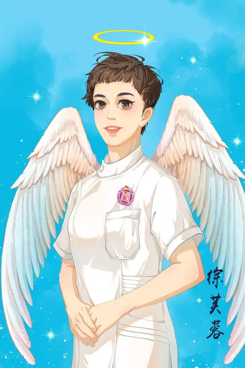 美院学生手绘白衣天使送祝福