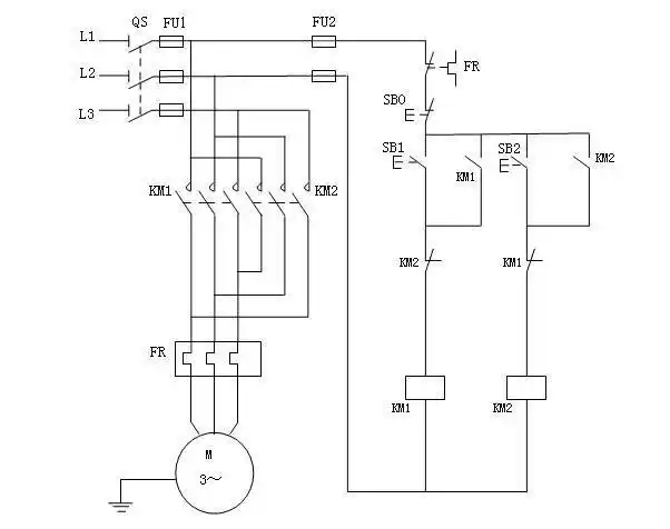求一三相电机正反转控制电原理图!