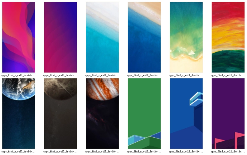 oppo find x默认内置全套壁纸(12p,2340*1080p)