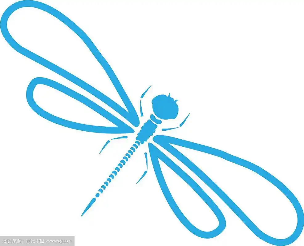 蜻蜓剪影卡通图形