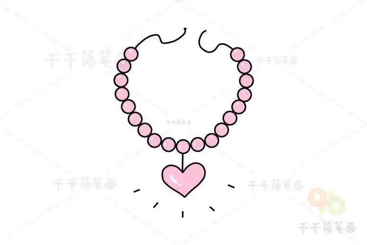 项链简笔画怎么画女的项链简笔画串珠项链简笔画项链的简笔画漂亮的