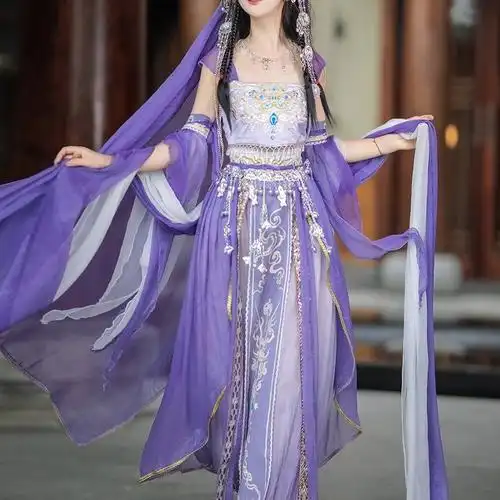 双色仙气款汉服女敦煌飞天异域风西域神女超仙改良汉元素夏季新款