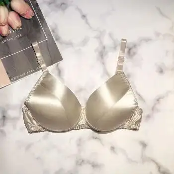 杭州高端真丝文胸桑蚕丝内衣女胸罩无钢圈薄款透气性感大码上托内衣女