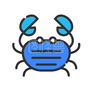 小螃蟹详情卡通海洋生物螃蟹插画元素详情图怪兽螃蟹美食小吃