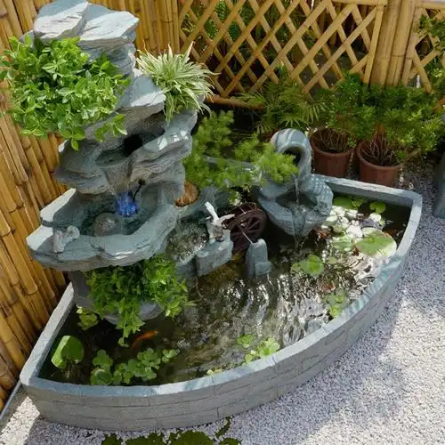 瓷韵雾语庭院景观装饰假山水景摆件阳台鱼池造景室外花园流水喷泉