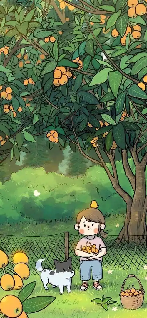 清新田园风治愈插画壁纸