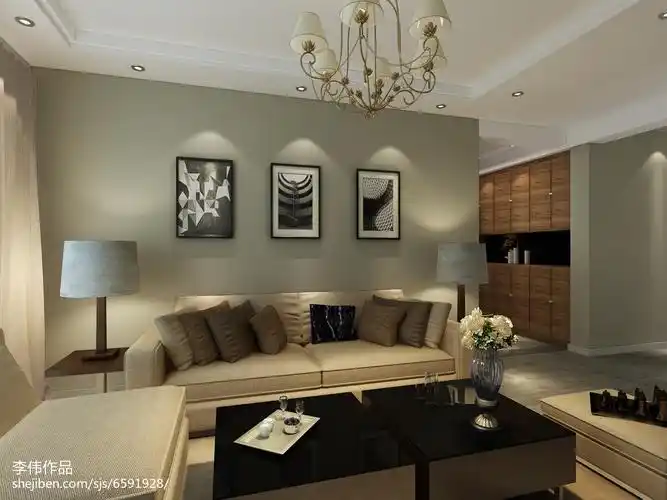 2018精选102平米三居客厅简约装修实景图片