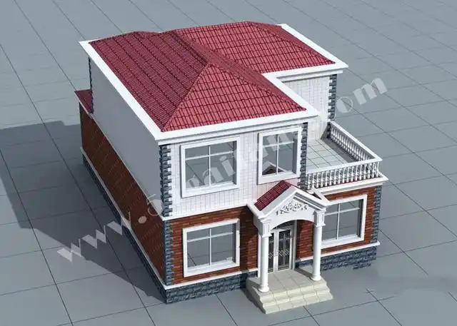 农村经济的两层平房设计面积115平方米有4间带露台的卧室