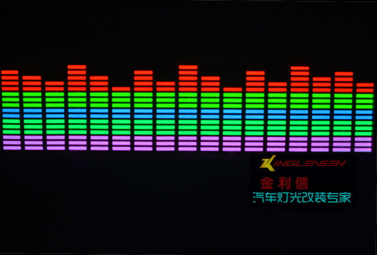 批发 汽车led音乐灯 后档玻璃跳动灯 节奏灯 音频灯 45*11cm图片_2