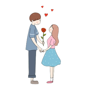 psd2000*2000七夕情人节甜蜜小情侣kisspngpsd2000*2000简约心形素材