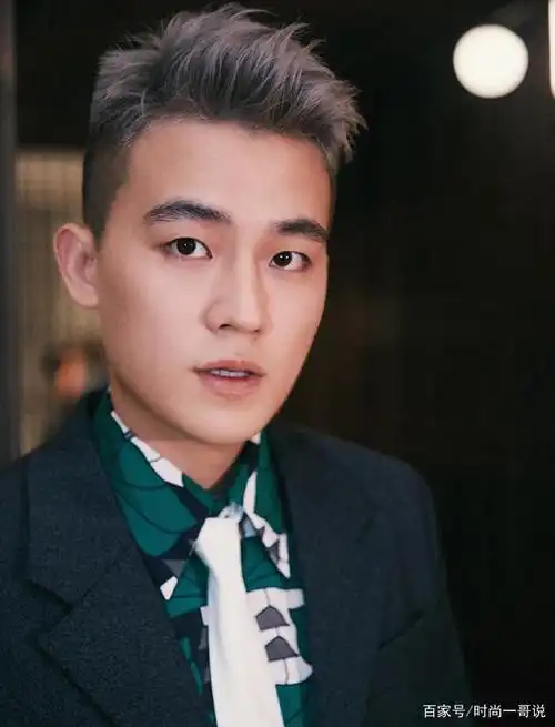 欧豪怎么这么时髦,将头发染成灰白色,西装搭衬衫怎么看怎么帅!