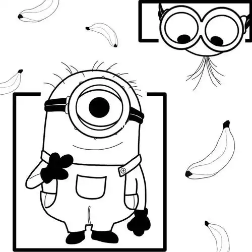 简笔画小黄人香蕉