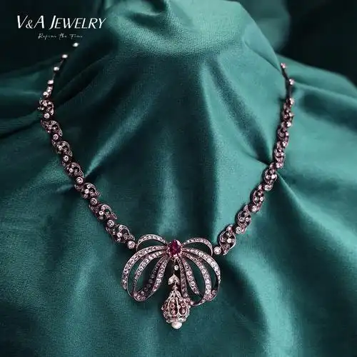 va馆藏拍卖古董瑰丽珠宝钟表维多利亚公主钻石项链颈饰