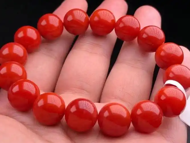 12mm顶级原矿凉山南红瓦西料满色满肉柿子红