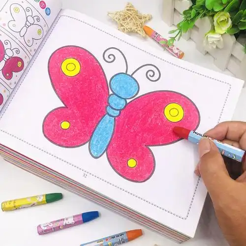 儿童涂色本 幼儿园宝宝学画画书3-4-5-6-7岁小孩涂鸦填色本绘画册