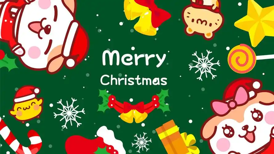 2018秋田君圣诞节主题可爱卡通图片壁纸