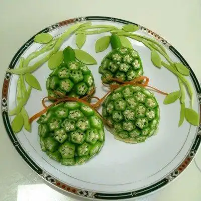 这道秋葵摆盘,我打赌99%的人都没吃过