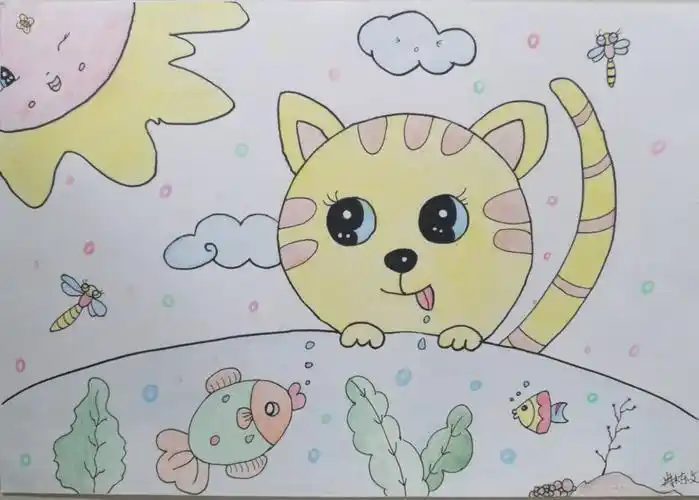 美术作业8开纸简笔画