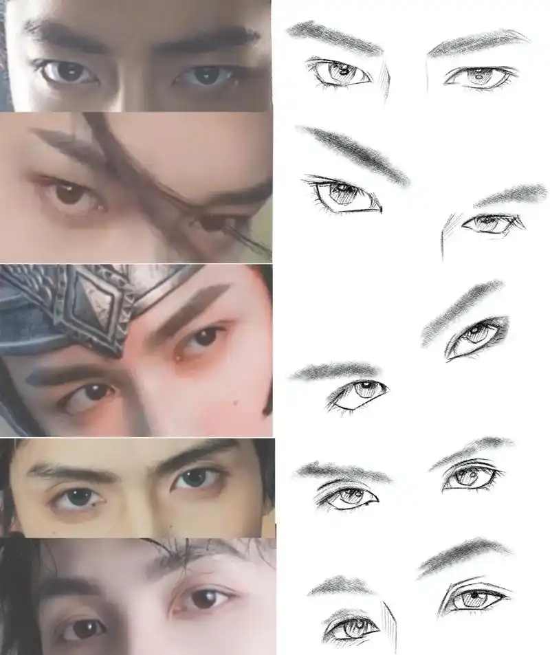 泡面男生眼睛线稿合集