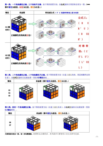 还原法之前,首先说明一下魔方移动的记法魔方状态图中标有字母"f"的为