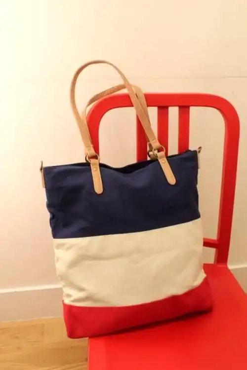 百搭拼色帆布包