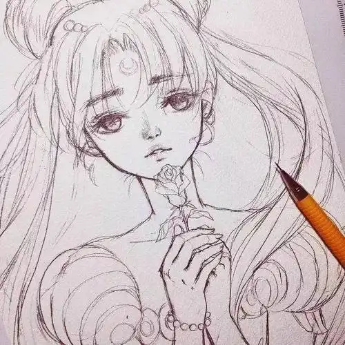 二次元古代女子简笔画