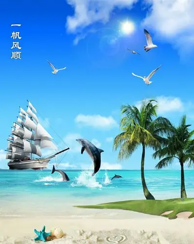 现代风景一帆风顺玄关