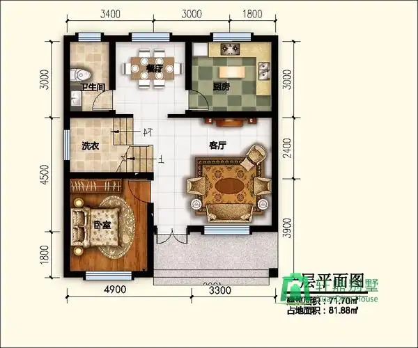 8x9米实用农村小别墅户型_新款农村自建二层房子图纸 - 轩鼎房屋图纸
