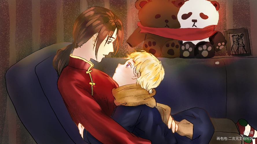 圣诞贴贴_黑塔利亚红色组伊万·布拉金斯基王耀厚涂我要上首推插画aph