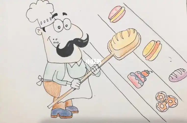 厨师面包简笔画