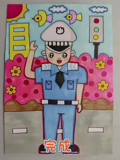 警察叔叔简笔画