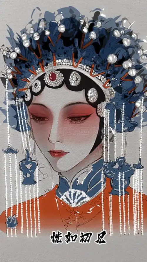 我做了一个梦……发冠有参考. #戏子 #原创手绘 #oc