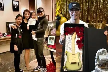 图汪峰全家聚餐一家四口其乐融融