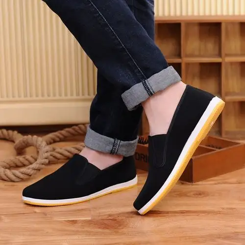 男单鞋司机鞋超软牛筋底防滑工作鞋男鞋男相巾透气舒适老北京布鞋2