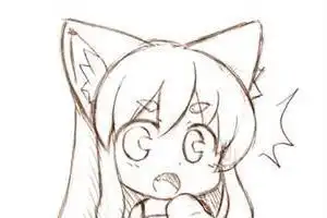 萌猫少女简笔画