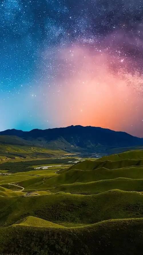 新疆草原灿烂星空