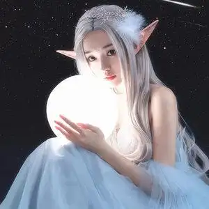 正品精灵假发女长发中分白色cos表演自然长直发万圣节造型全头套