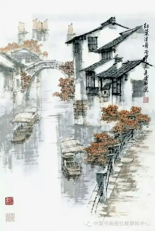 诗意江南-李传新山水画作品欣赏