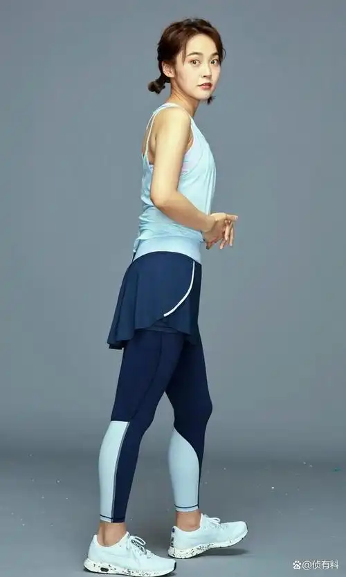 张佳宁运动装打扮棚拍定妆原素材底片这小短腿什么水平