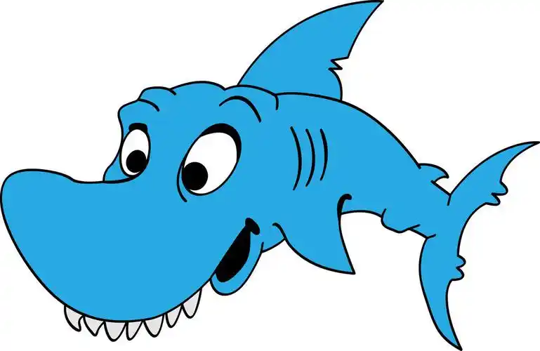 卡通鲨鱼,矢量绘图的一个快乐的小鲨鱼