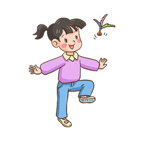 卡通儿童小学生运动踢毽子锻炼身体手抄报男孩小学生孩子构成向量.