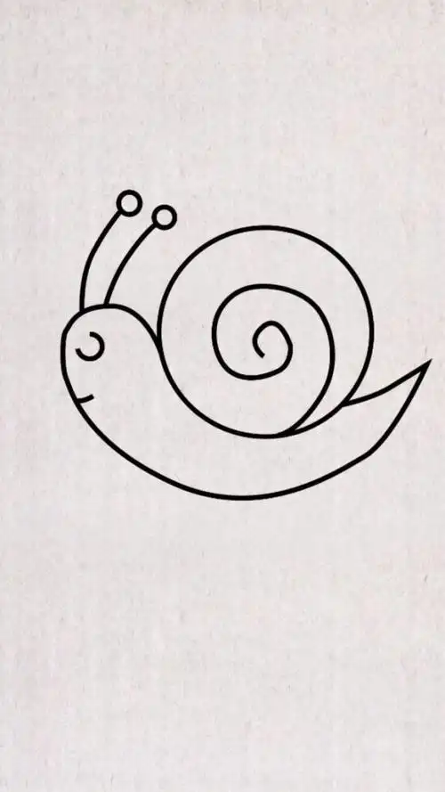 简单教小学生画小蜗牛