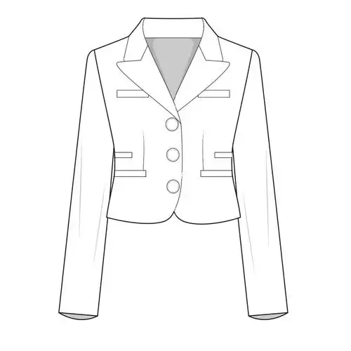 今日打卡/服装款式图/服装线稿/西装外套