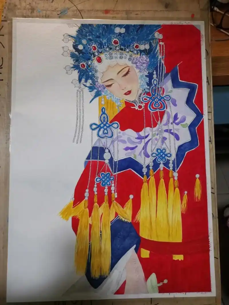 戏曲花旦简笔画 #业余爱好 #每日一画 - 抖音