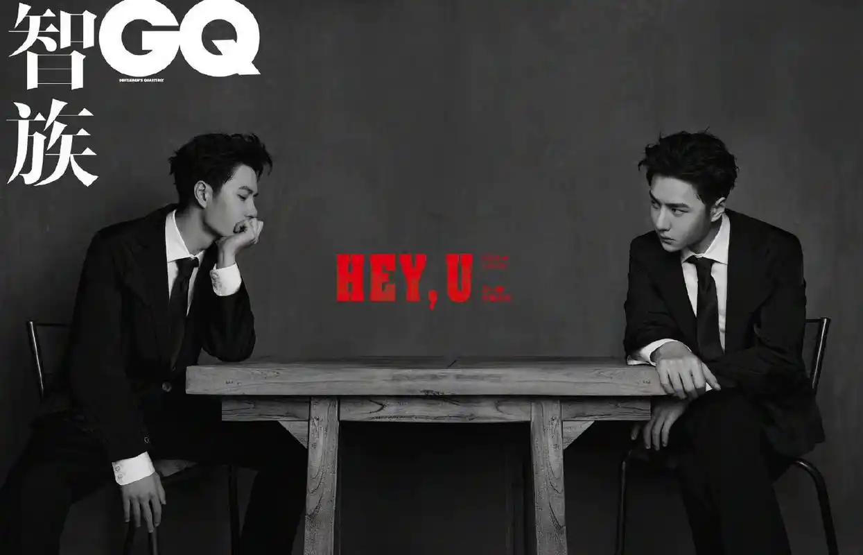 王一博#黑白大片,自己和自己对话[比心]