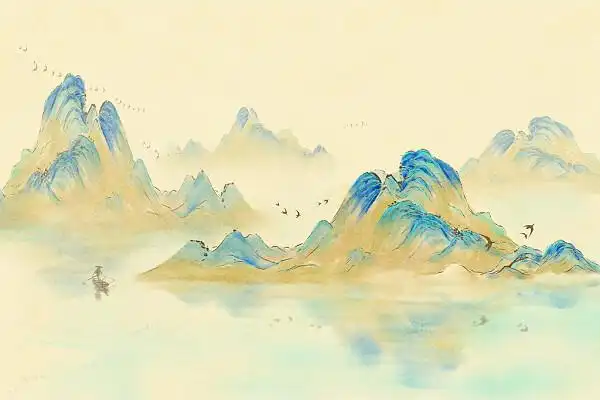 新中式背景水墨山水背景古风山水背景古风风景背景山千里江山