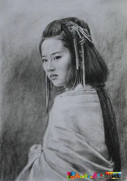 古装小龙女刘亦菲素描