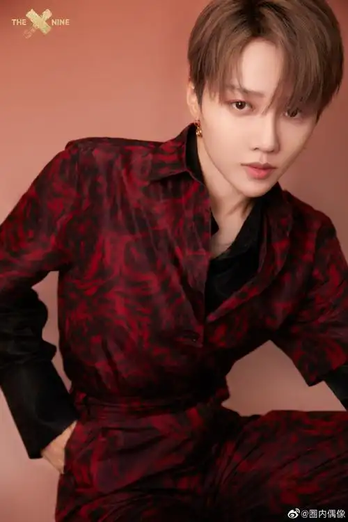 刘雨昕红色印花套装##the9央视七夕晚会舞台