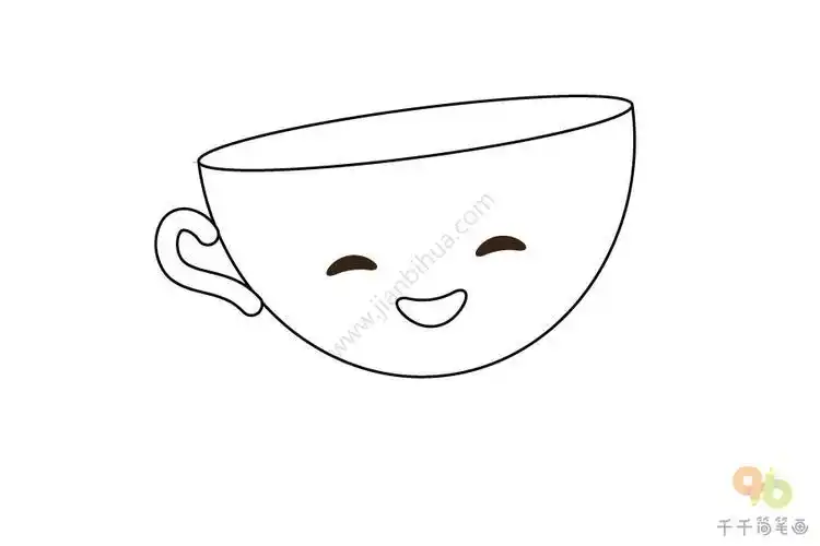 图画杯子带表情简笔画