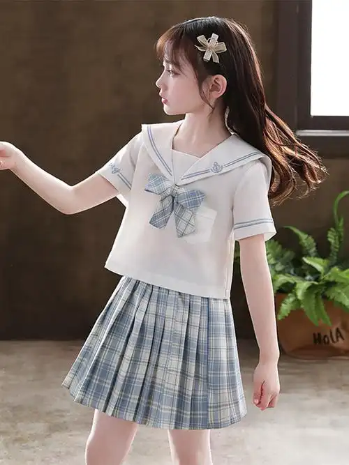儿童水手百褶裙gk女童小学生10岁夏季学院jk学生校服